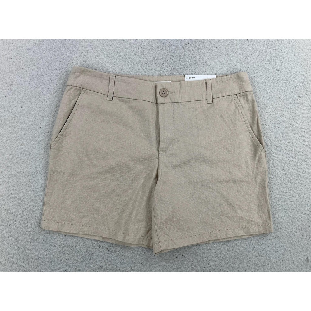 LOFT Outlet Chino Shorts Womens 6 Beige 6" Short Mid Rise 100% Cotton Twill NEW